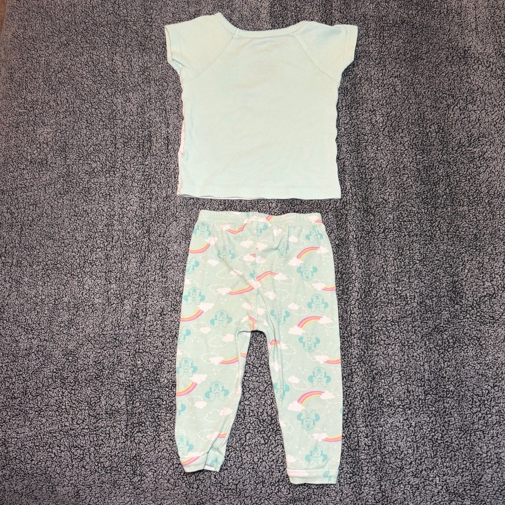Disney Baby Minnie Mouse Rainbow Pajama Set Size 18M - Picture 2 of 3